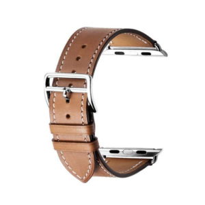 42mm Black Brown Leather Watch Strap Watch Band For Apple Watch