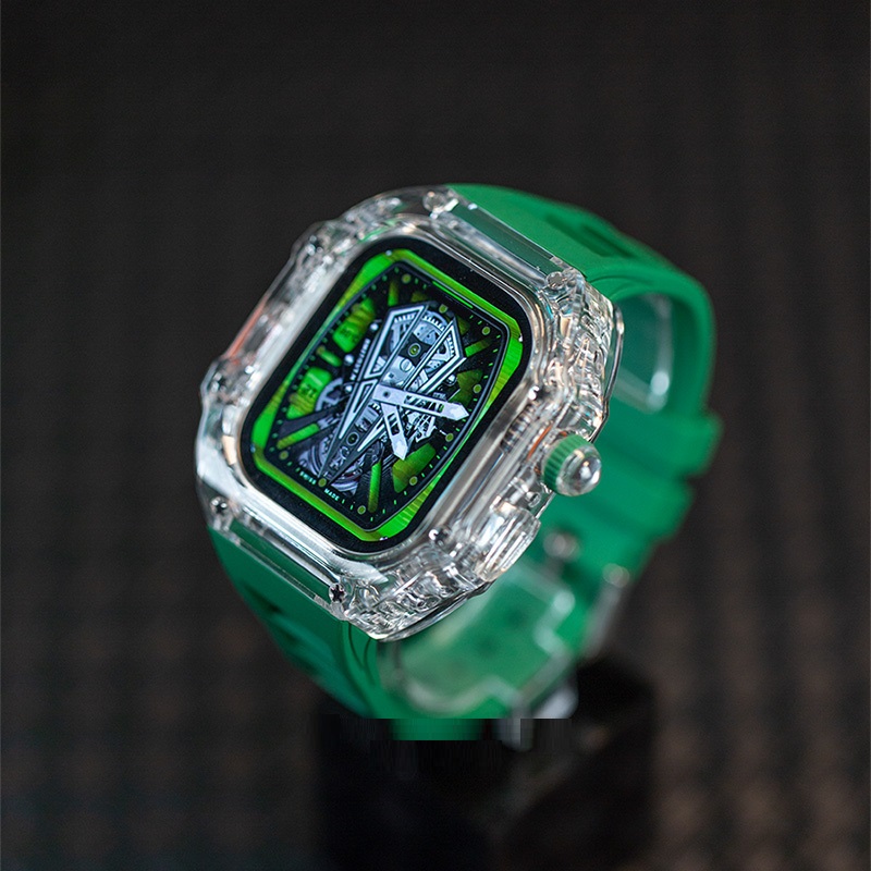 Clear Case+Green Band