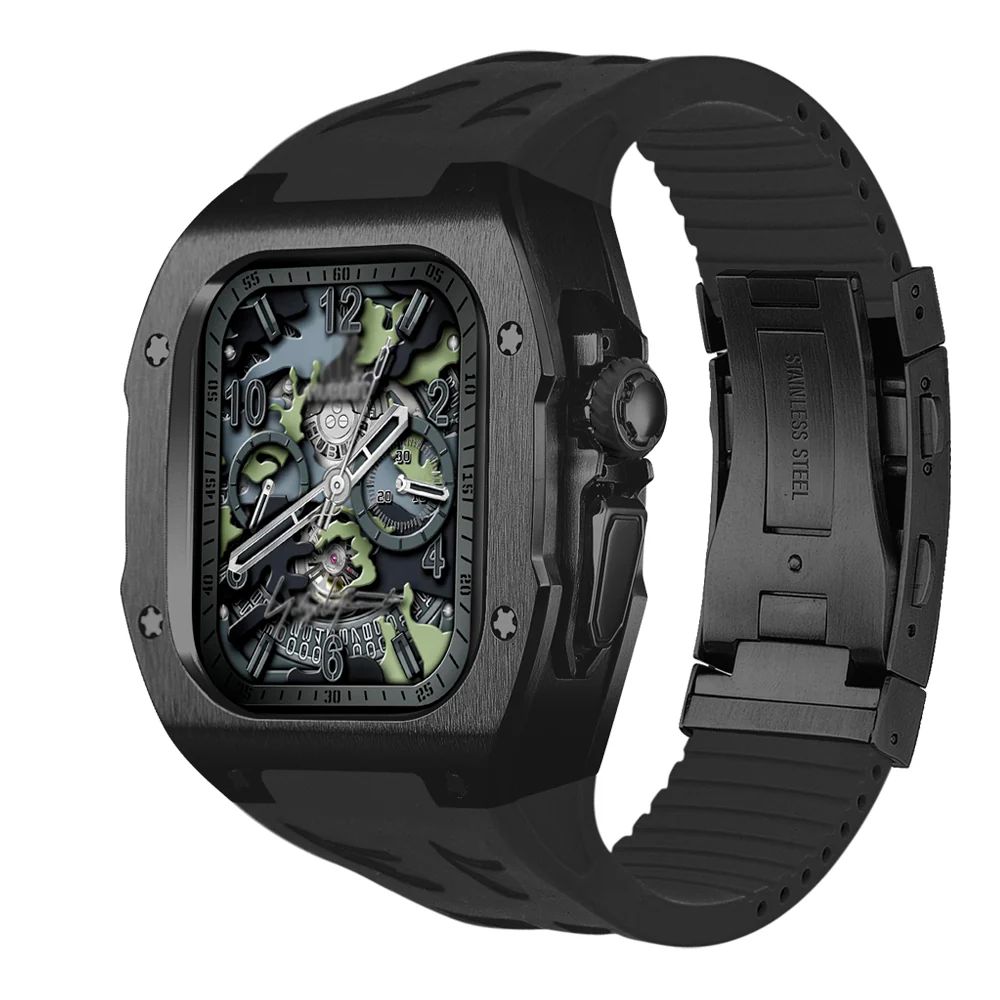 Titanium Case+Black Band+Black Buckle