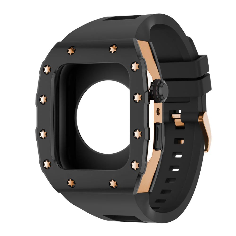 Black/Rose Gold Case+Black Band+Rose Gold Buckle