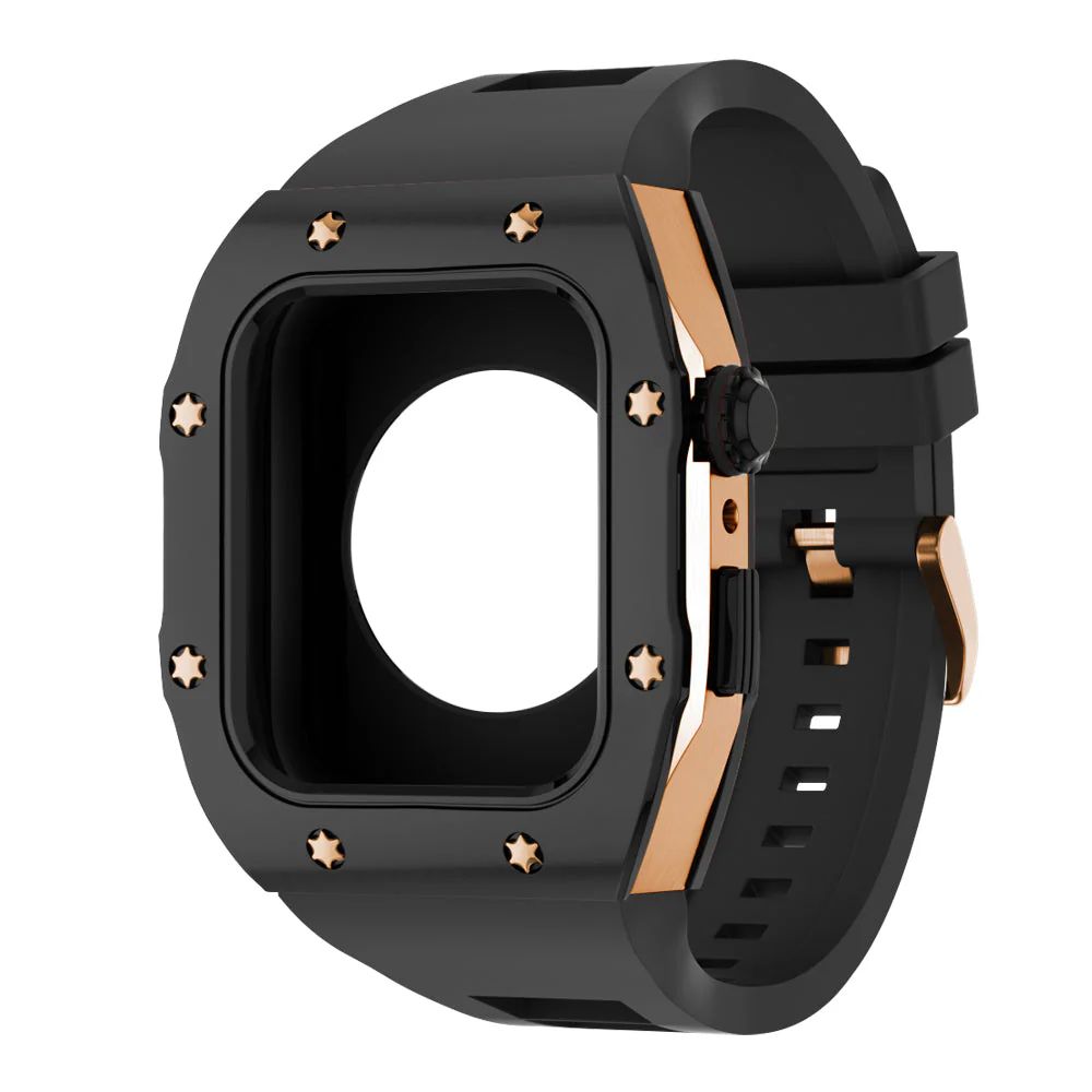 Black/Rose Gold Case+Black Band+Rose Gold Buckle