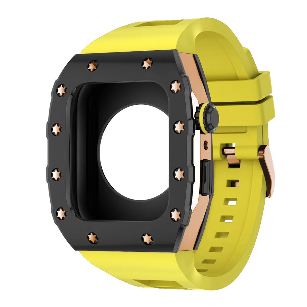 Black/Rose Gold Case+Yellow Band+Rose Gold Buckle