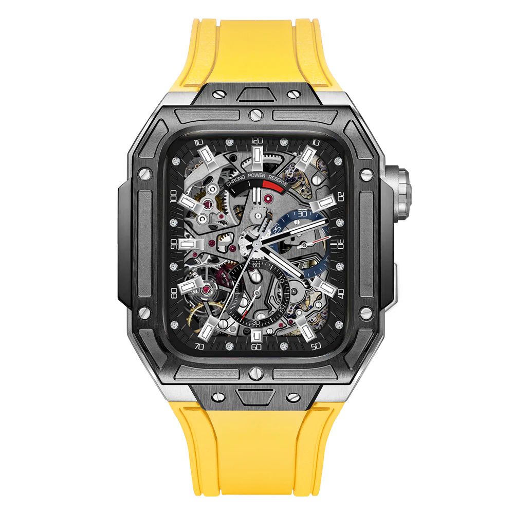 Black/Silver Case+Yellow Strap