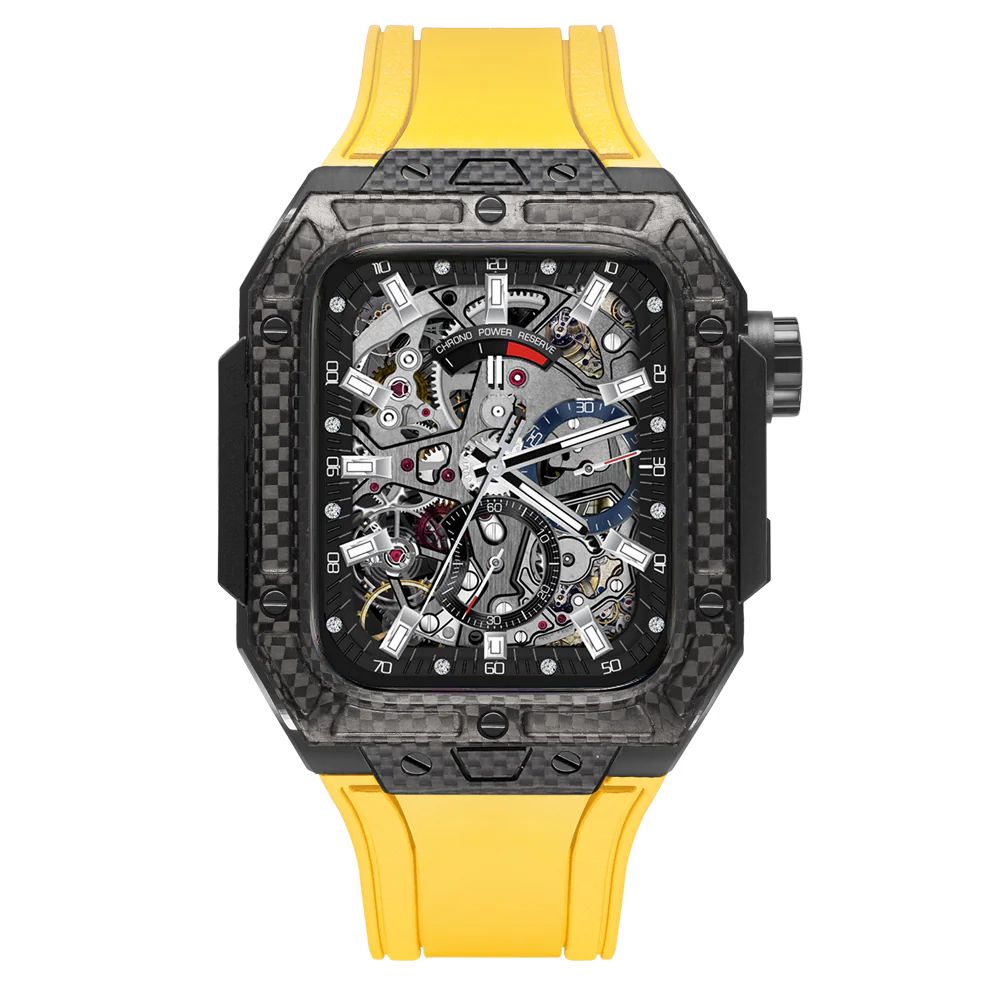 Carbon Fiber/PVD Grey Case+Yellow Band