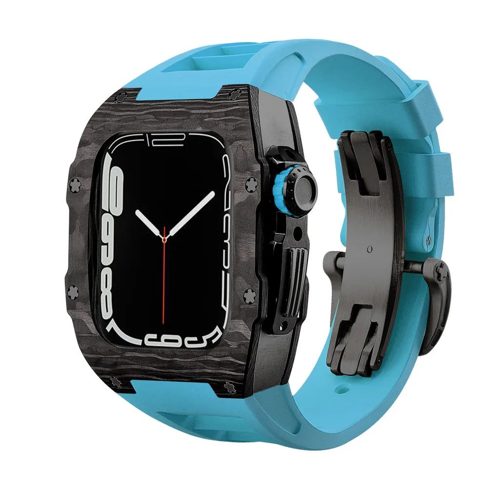 Carbon Fibre Case/Blue Band/Black Buckle