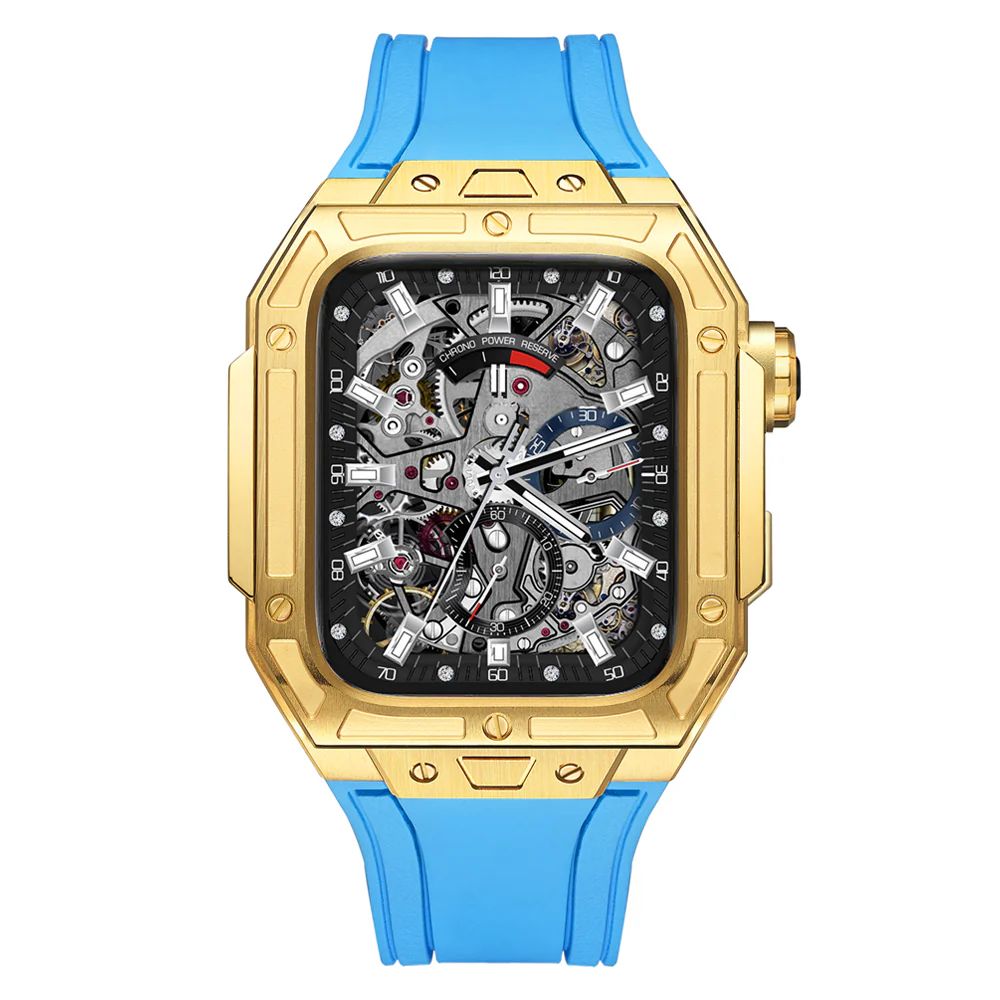 Gold Case+Light Blue Strap