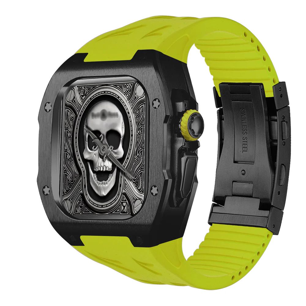 Titanium Case+Neon Green Band+Black Buckle