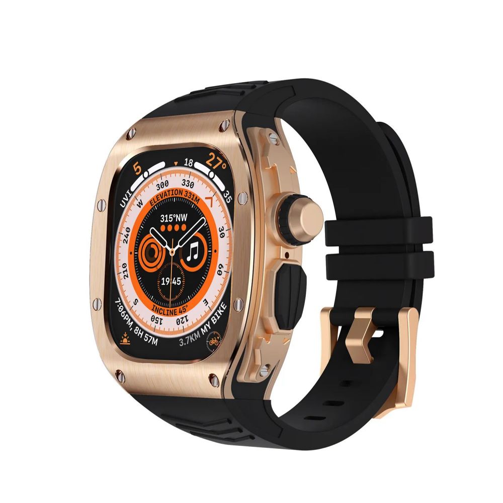 Rose Gold Case + Black Band