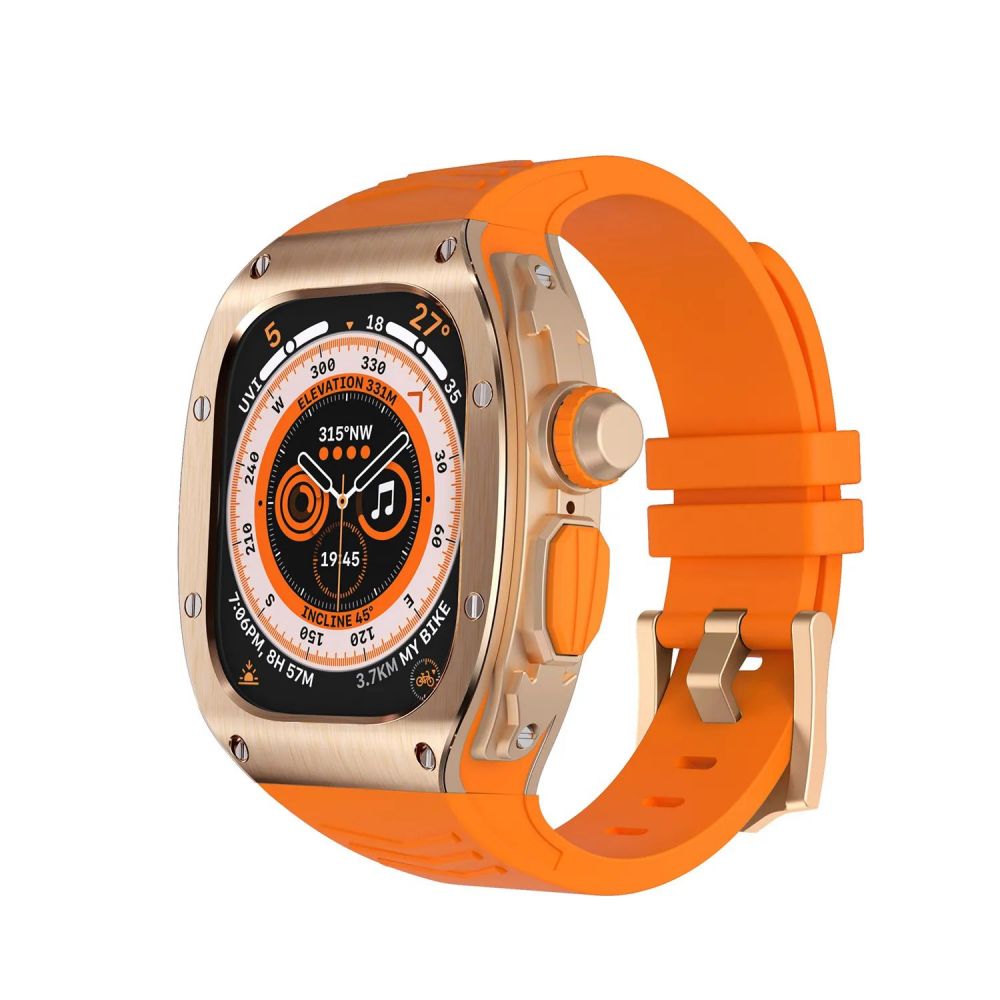 Rose Gold Case + Orange Band