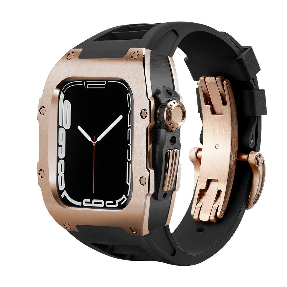 Rose Gold/Black Case+Black Strap+Rose Gold Buckle