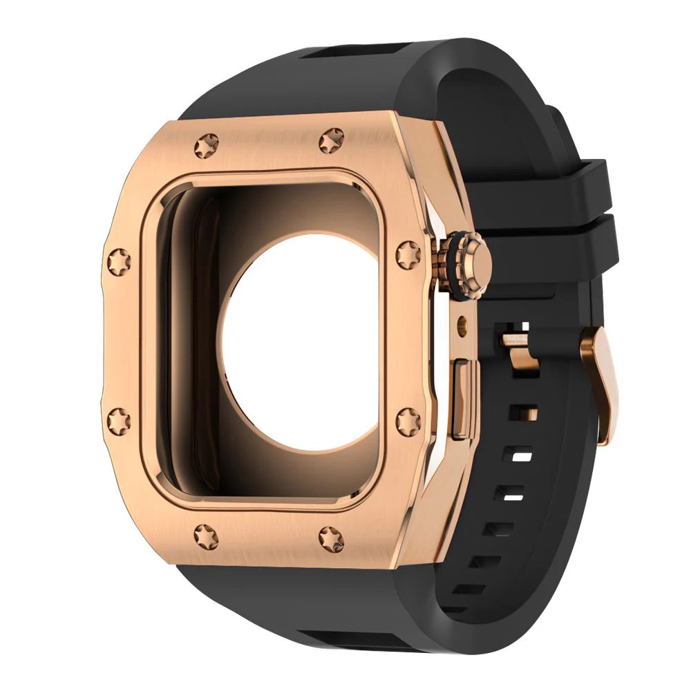 Rose Gold Case+Black Band+Rose Gold Buckle