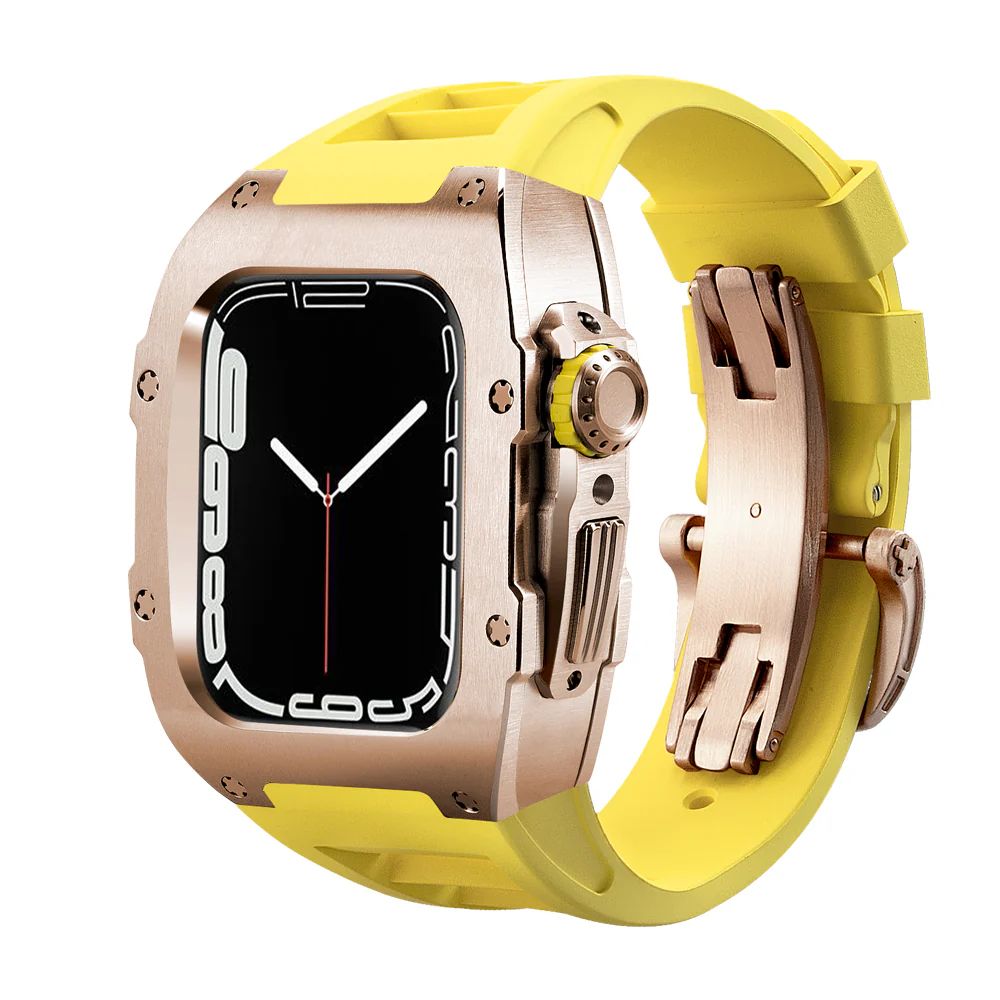 Rose Gold/Rose Gold Case+Yellow Strap+Rose Gold Buckle