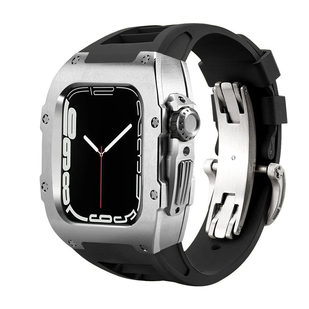 Silver/Black Case+Black Strap+Silver Buckle