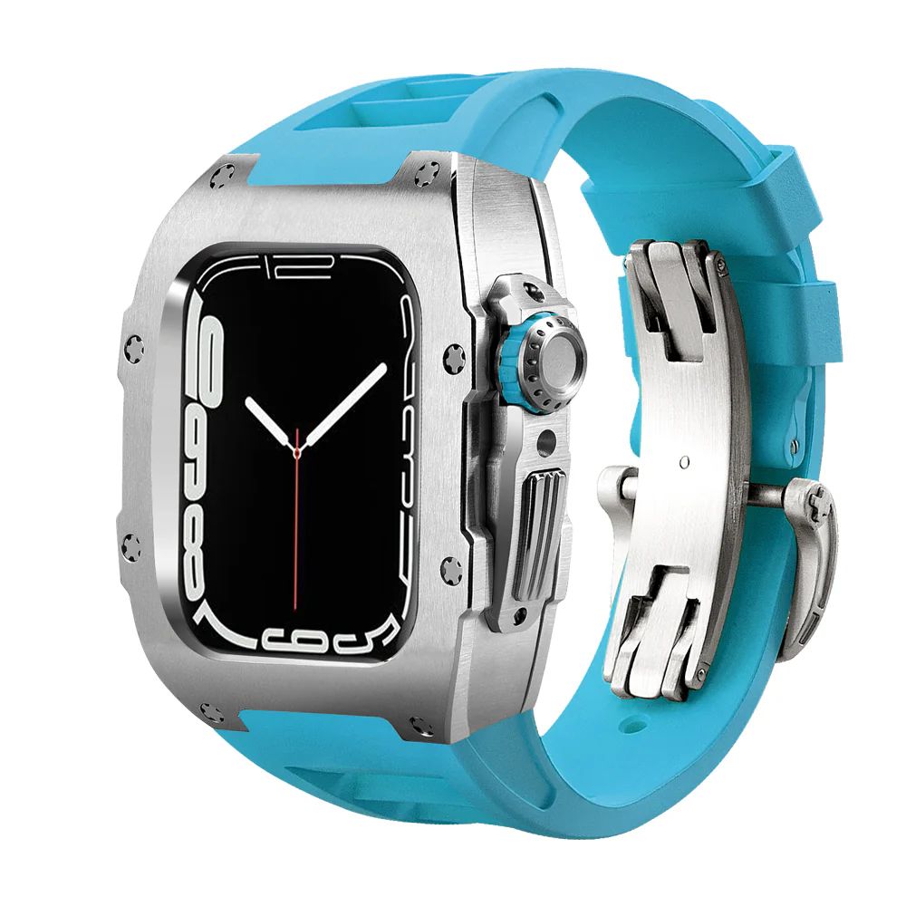 Silver Case+Blue Strap+Silver Buckle