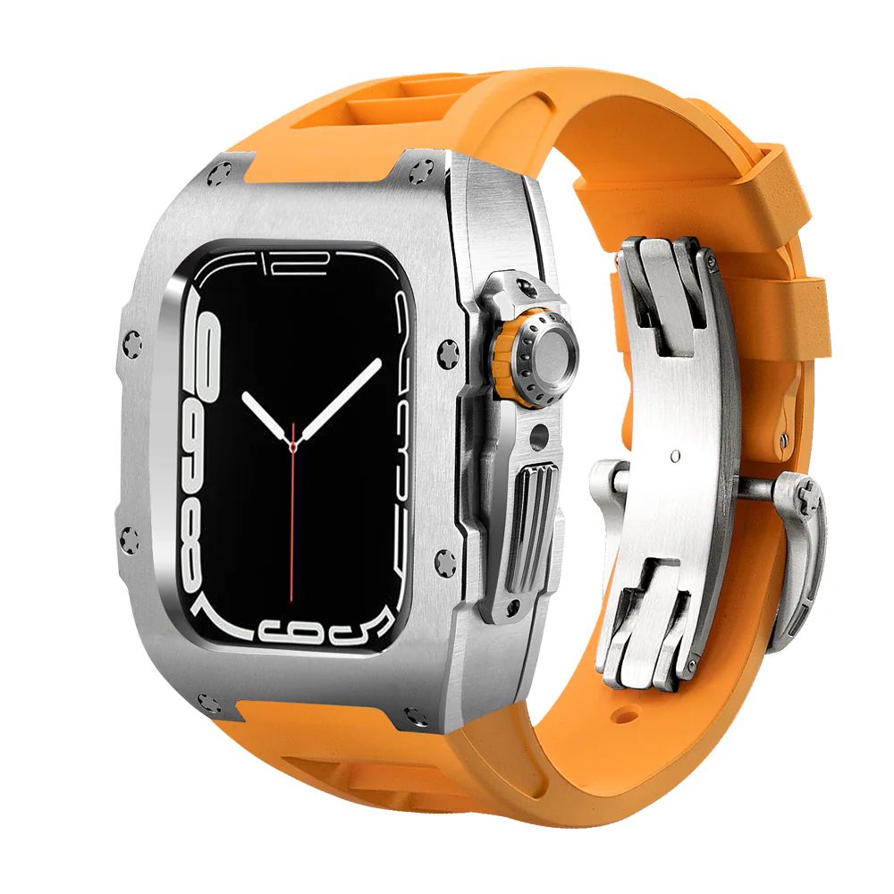 Silver Case+Orange Strap+Silver Buckle