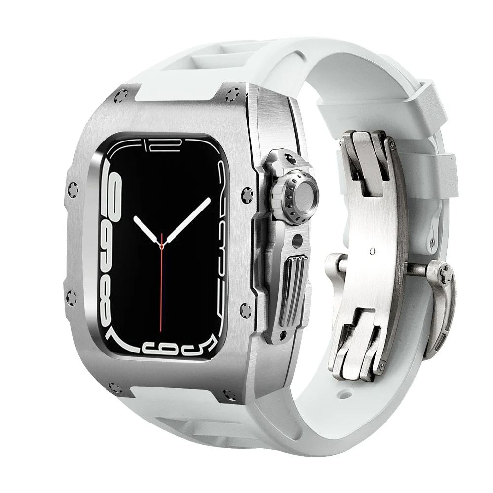 Silver Case+White Strap+Silver Buckle