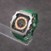 Silver/ Clear Black Case+Green Band