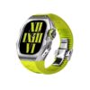 Titanium/Silver+Lime Green Band