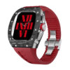Carbon Fiber/Silver+Red Band