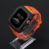 Carbon Fiber/Black Case+Orange Band+Black Buckle